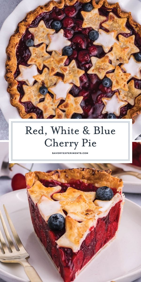 red, white and blue cherry pie for pinterest 