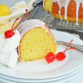 head on slice of shirley temple cake