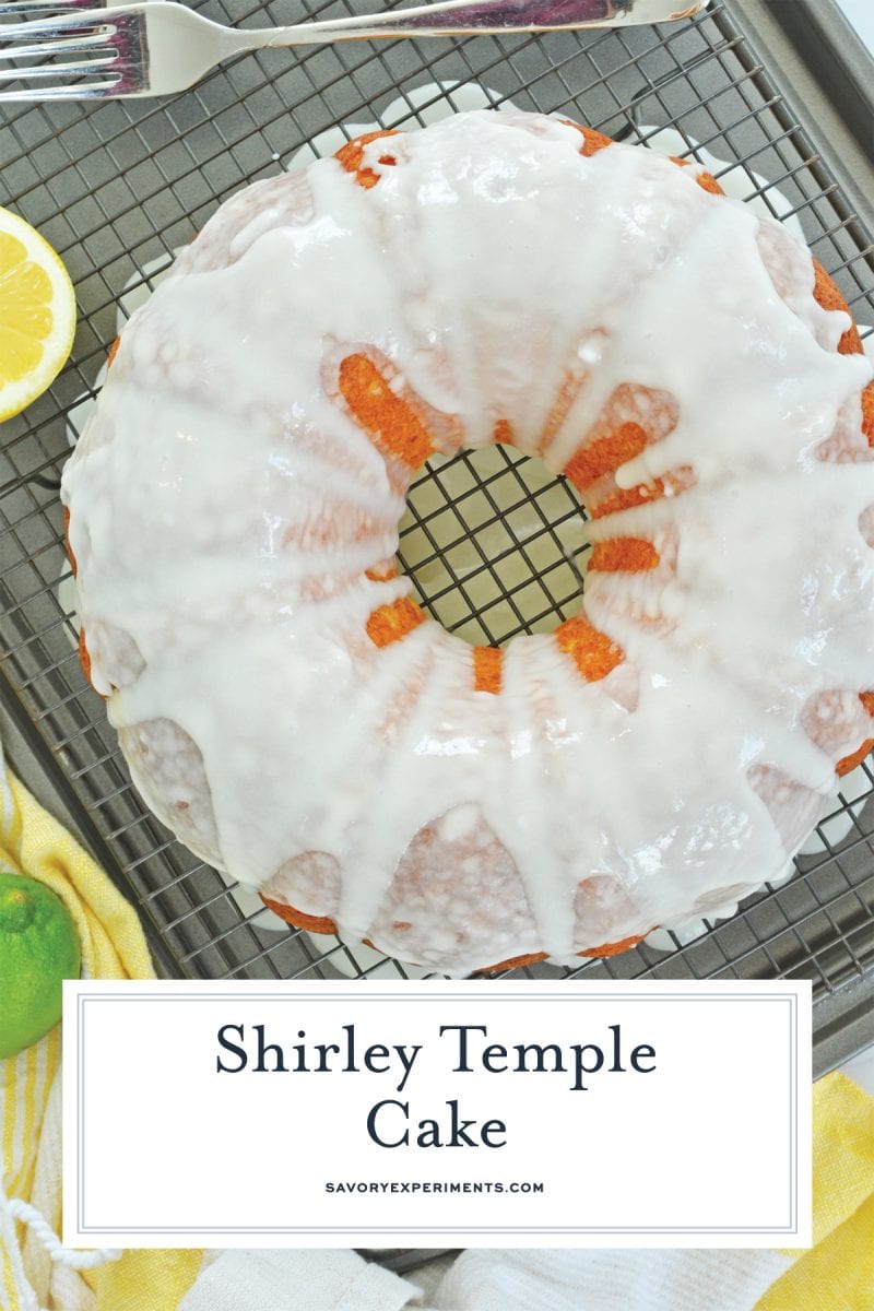 overhead of glazed bundt cake 