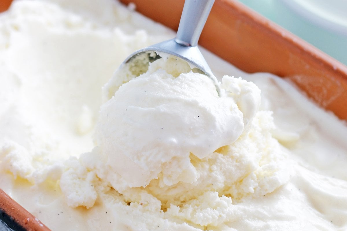 ice cream scoop in loaf pan 