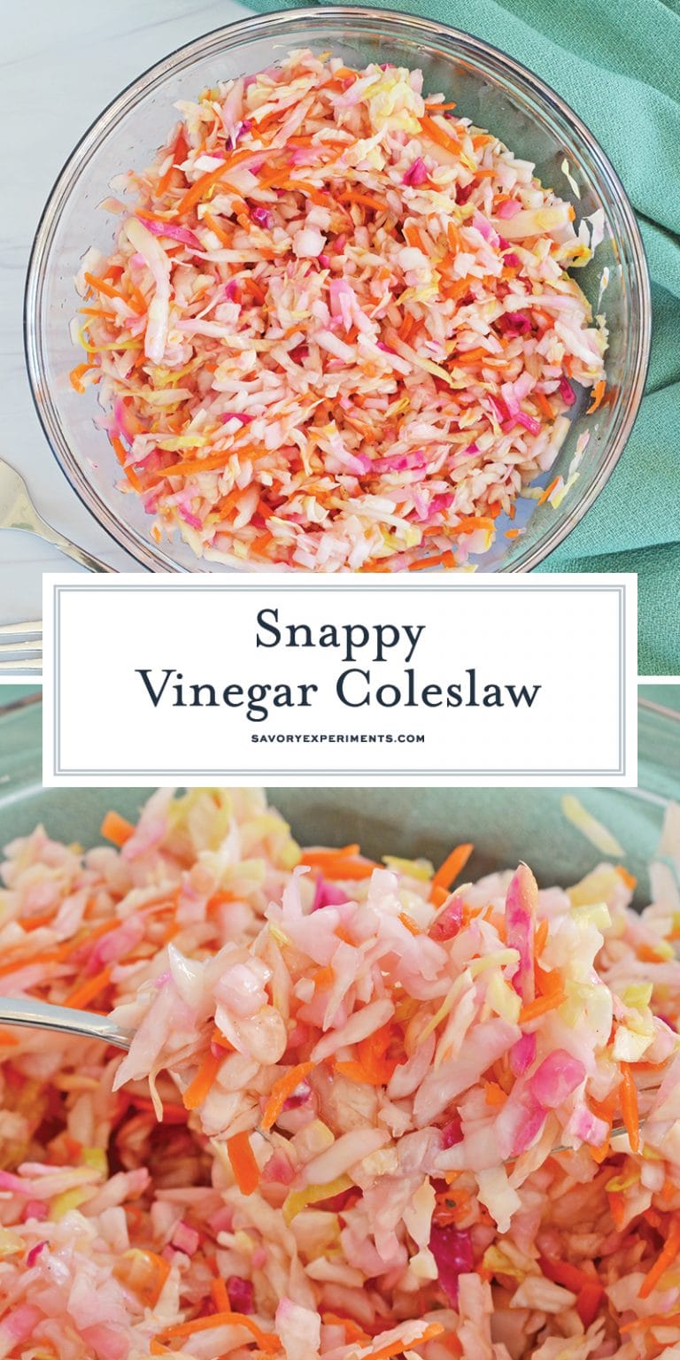 Vinegar Coleslaw (No Mayo!) Recipe 5 Ingredients + 5 Minutes!