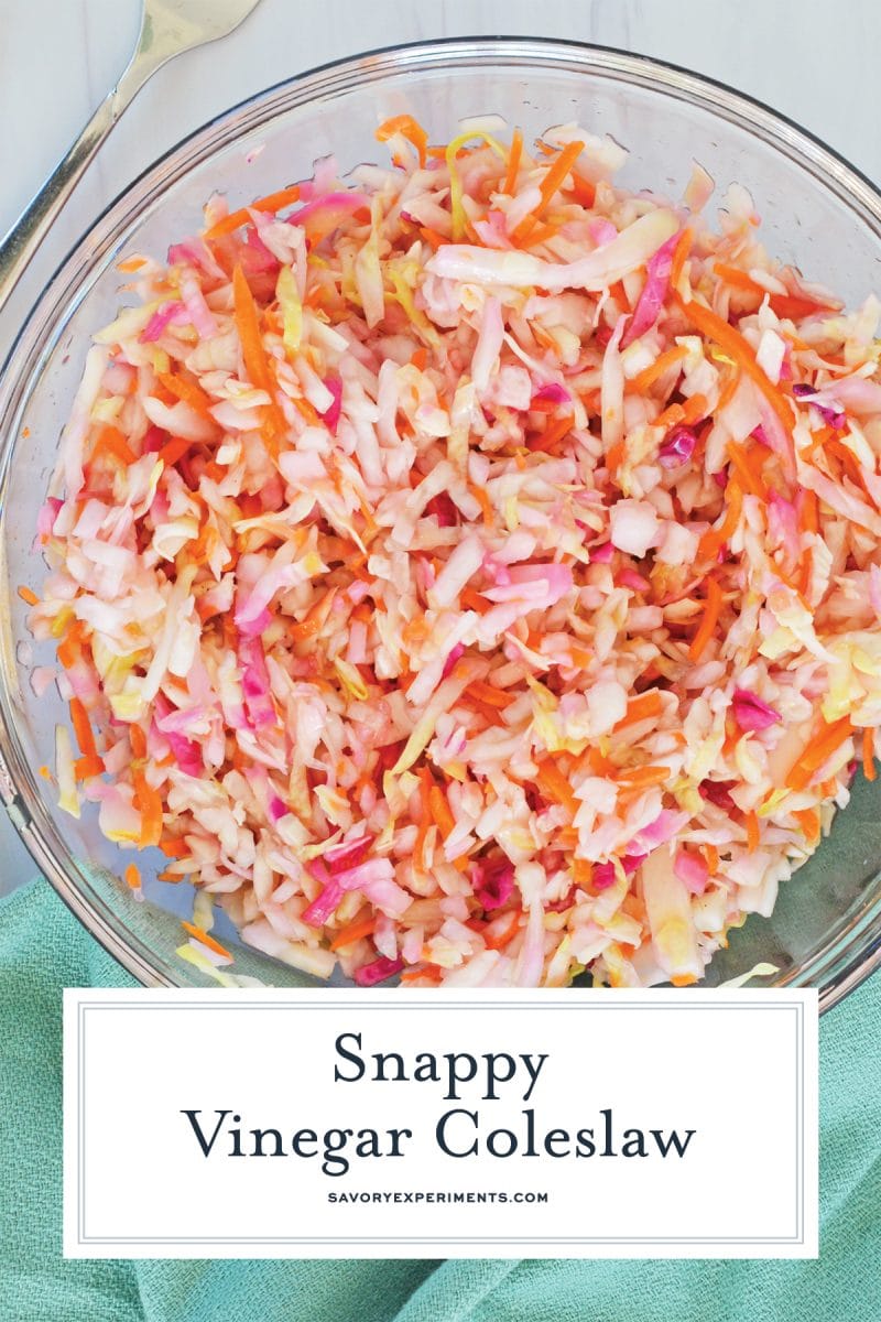 close up of vinegar coleslaw 