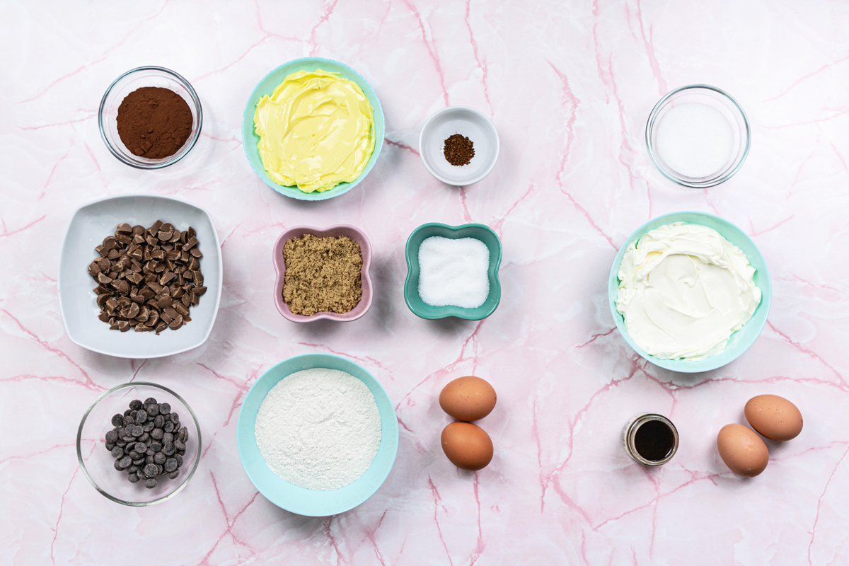 ingredients for cream cheese brownies 