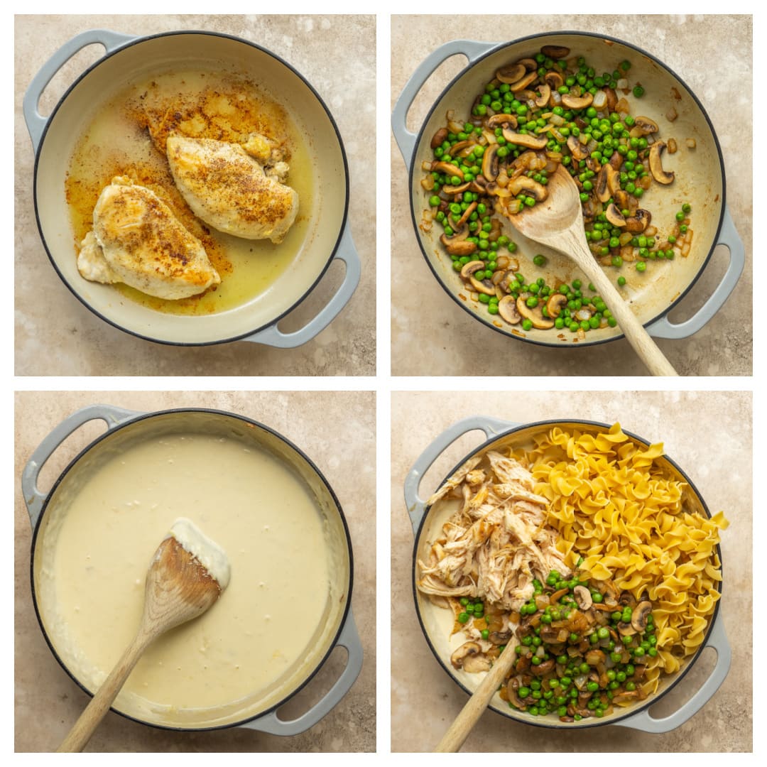 step-by-step images of how to make chicken tetrazzini 