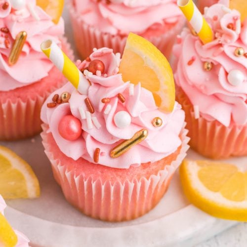 Pink Lemonade Cupcakes - Easy Cupcakes from a Box Mix