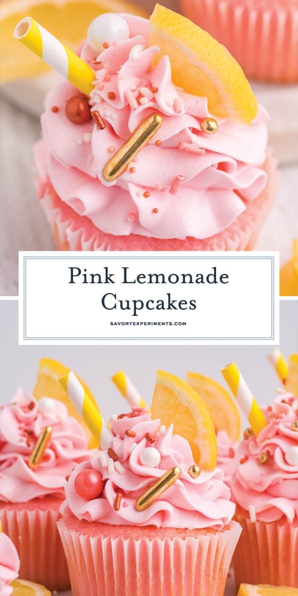 long pin for pinterest for pink lemonade cupcakes 