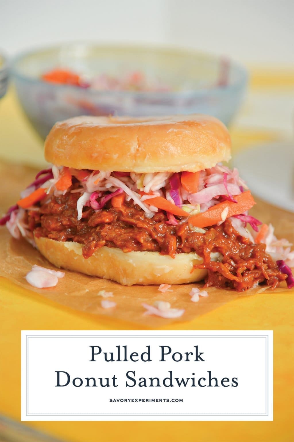 Pulled Pork Donut Sandwich Sweet and Savory Pulled Pork Sandwich