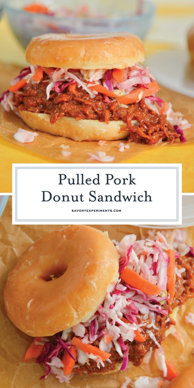 Pulled Pork Donut Sandwich Sweet and Savory Pulled Pork Sandwich