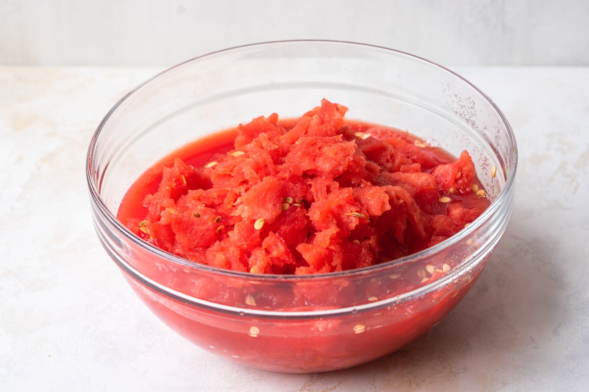 bowl of watermelon pulp 