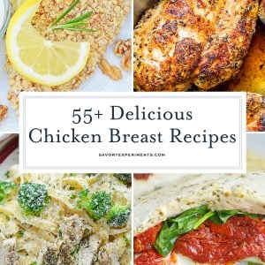 collage of chicken breast recipes