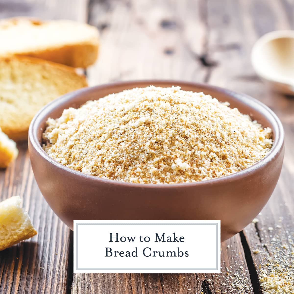 wooden bowl of plain breadcrumbs