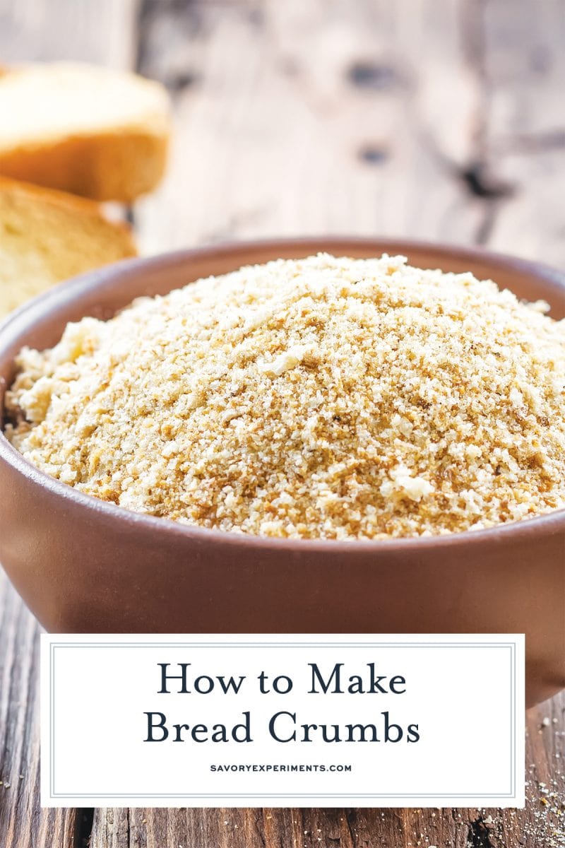 close up bowl of homemade bread crumbs for pinterest 