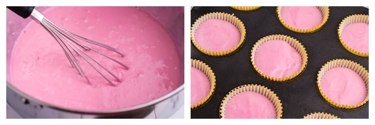 pink cupcake batter 