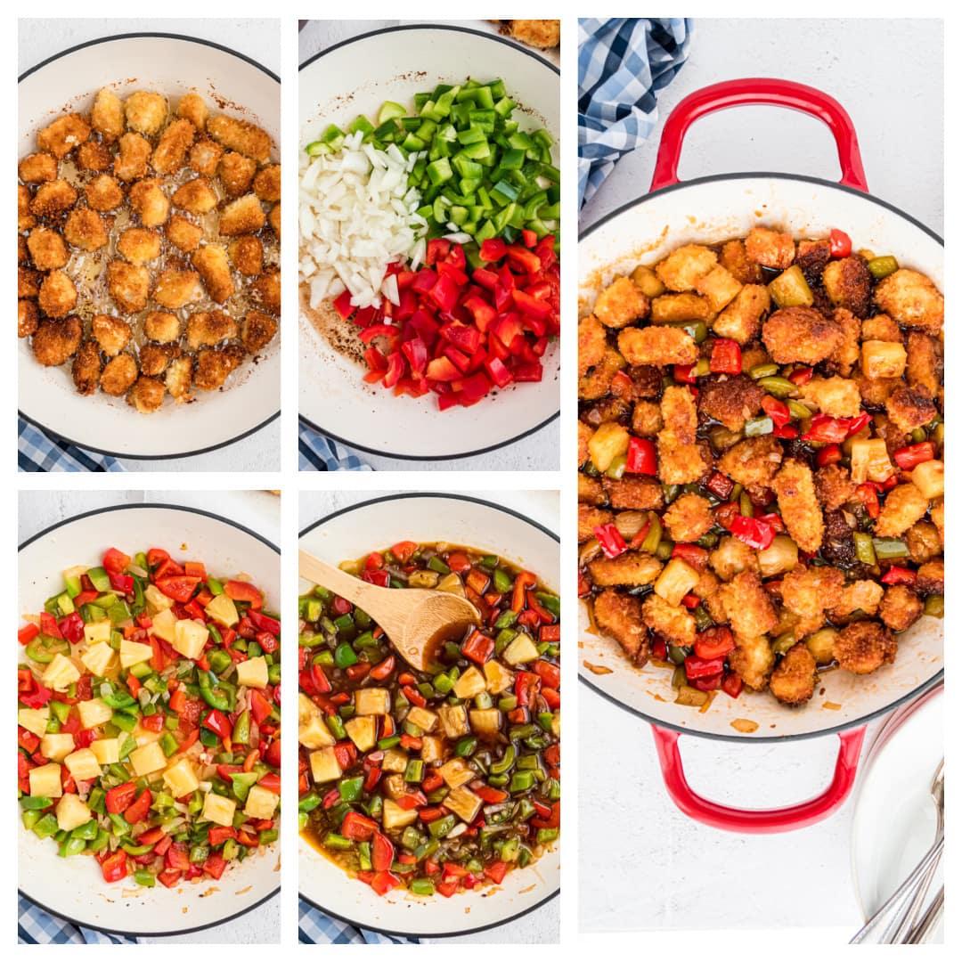 step-by-step photos of how to make homemade sweet and sour chicken