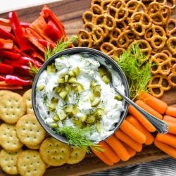dill pickle dip with dippers