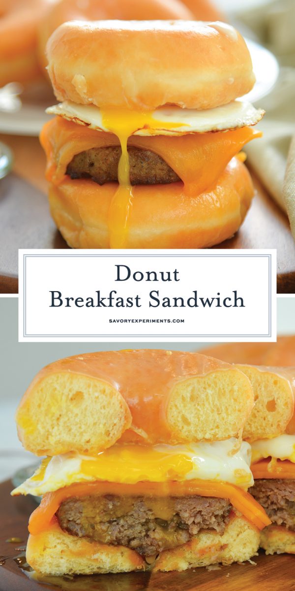 donut breakfast sandwich for pinterest 