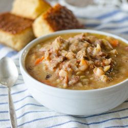one bowl of ham and bean soup