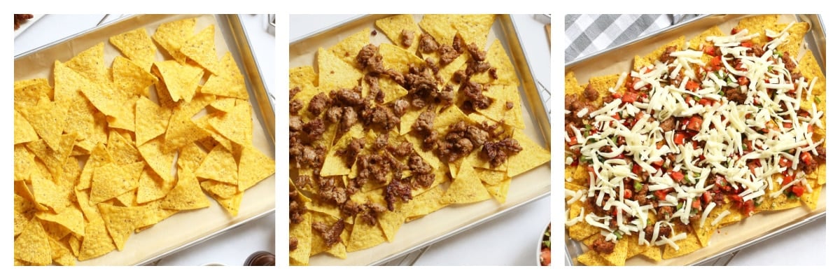 step-by-step photos of how to make Italian nachos