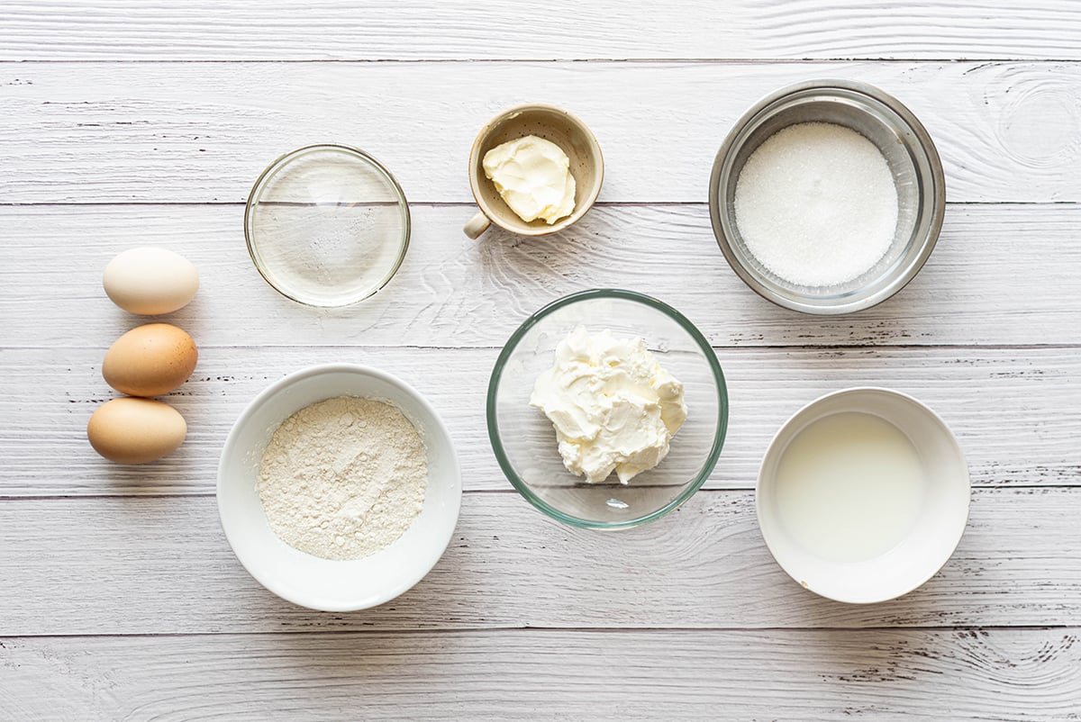 ingredients for fluffy japanese cheesecake 