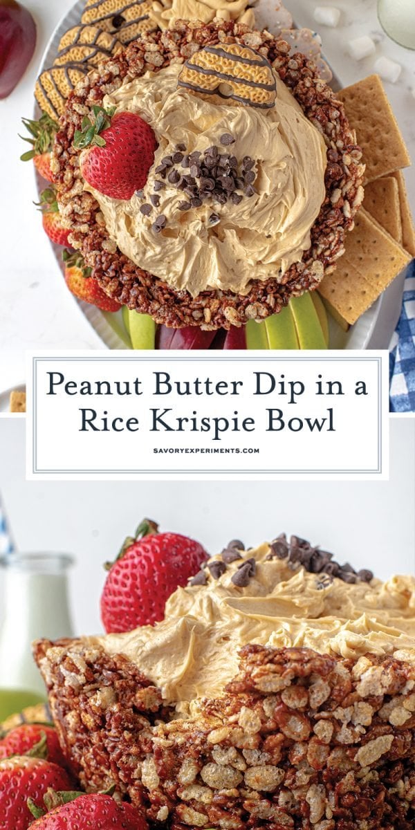 collage of whipped peanut butter dip for pinterest