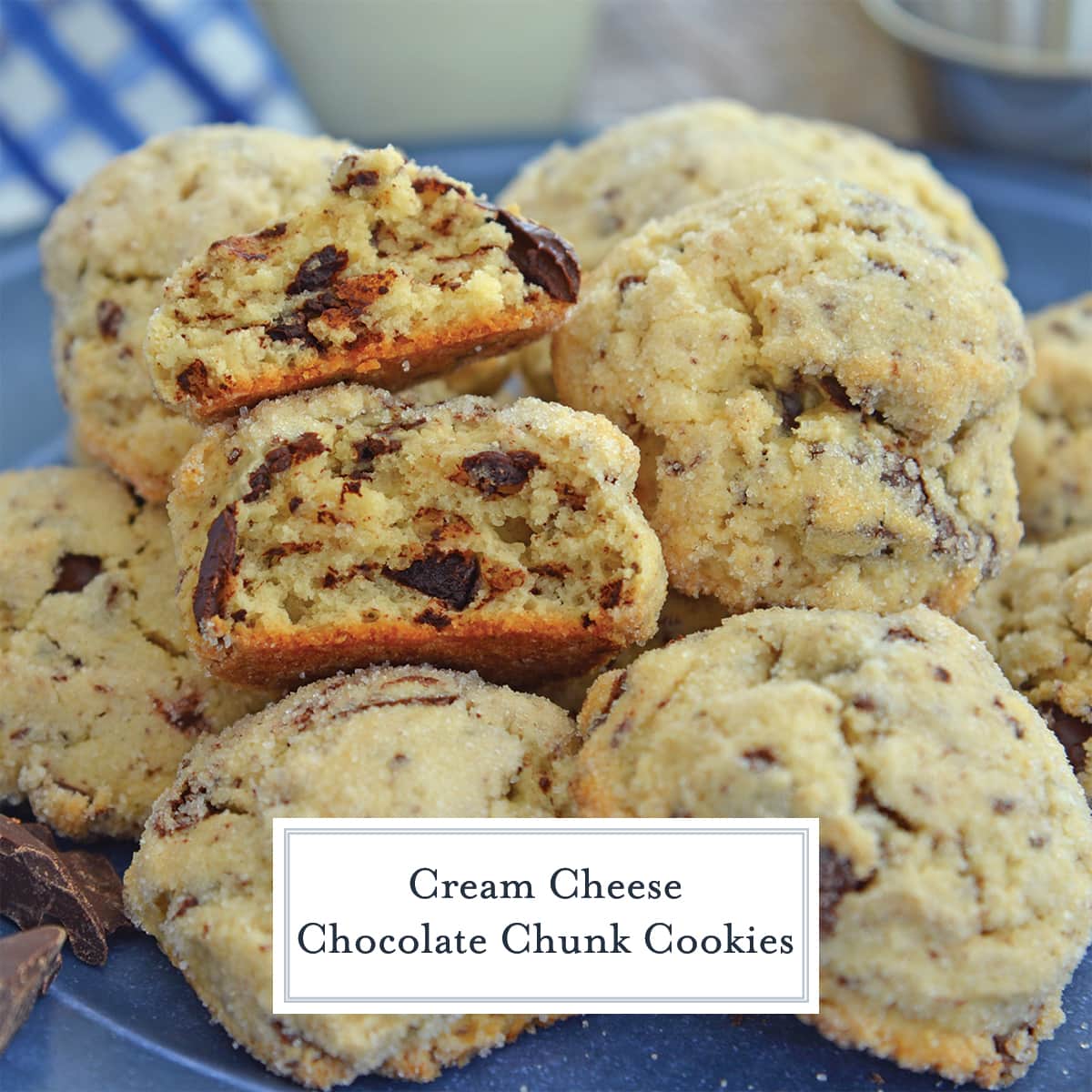 close up of halved chocolate chunk cookie balls