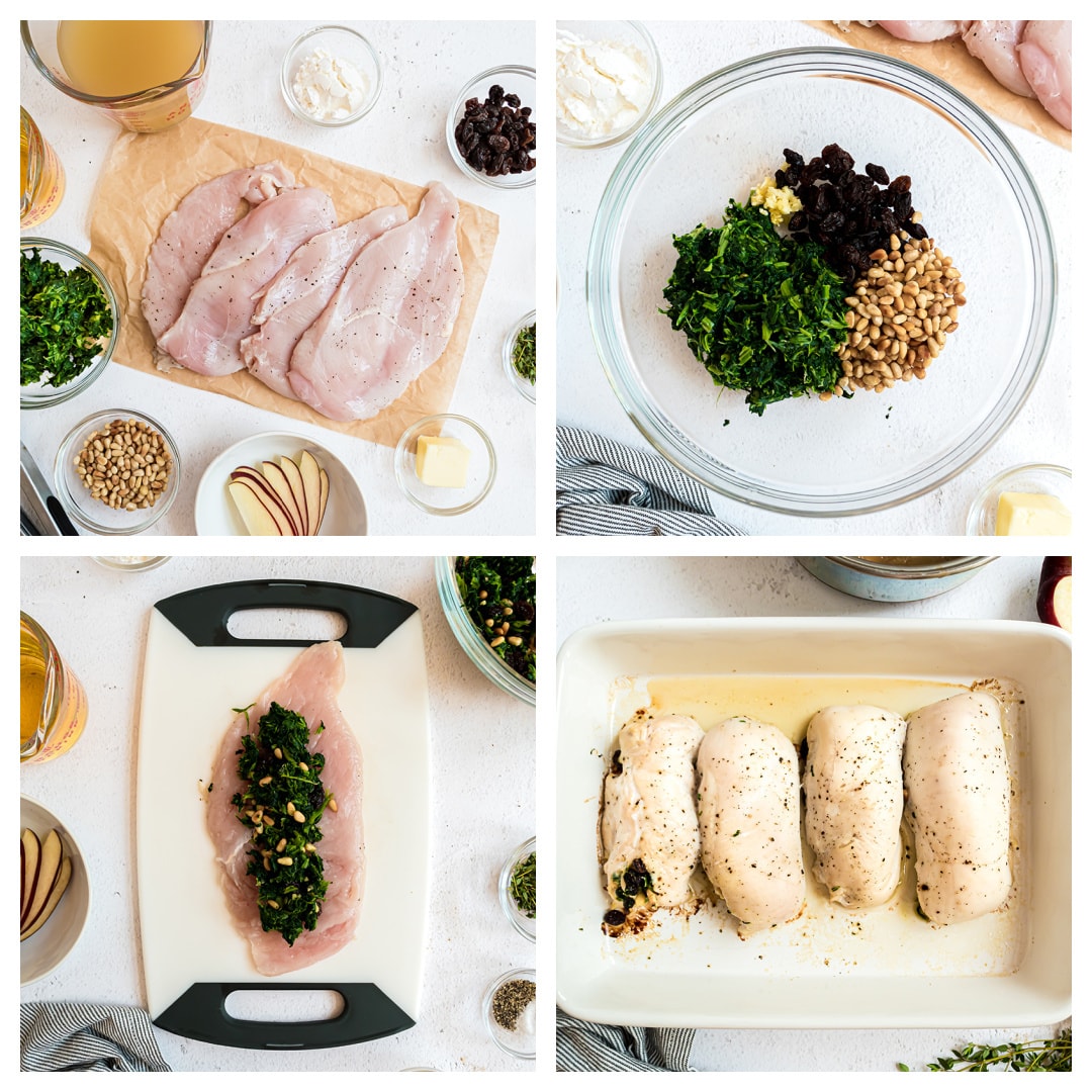 step by step how to make spinach stuffed chicken breasts 