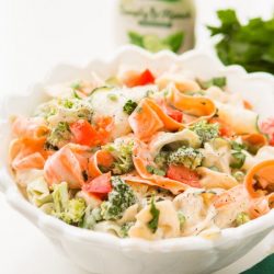 ranch pasta salad in a bowl