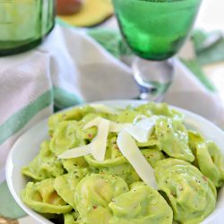 avocado tortellini in a bowl