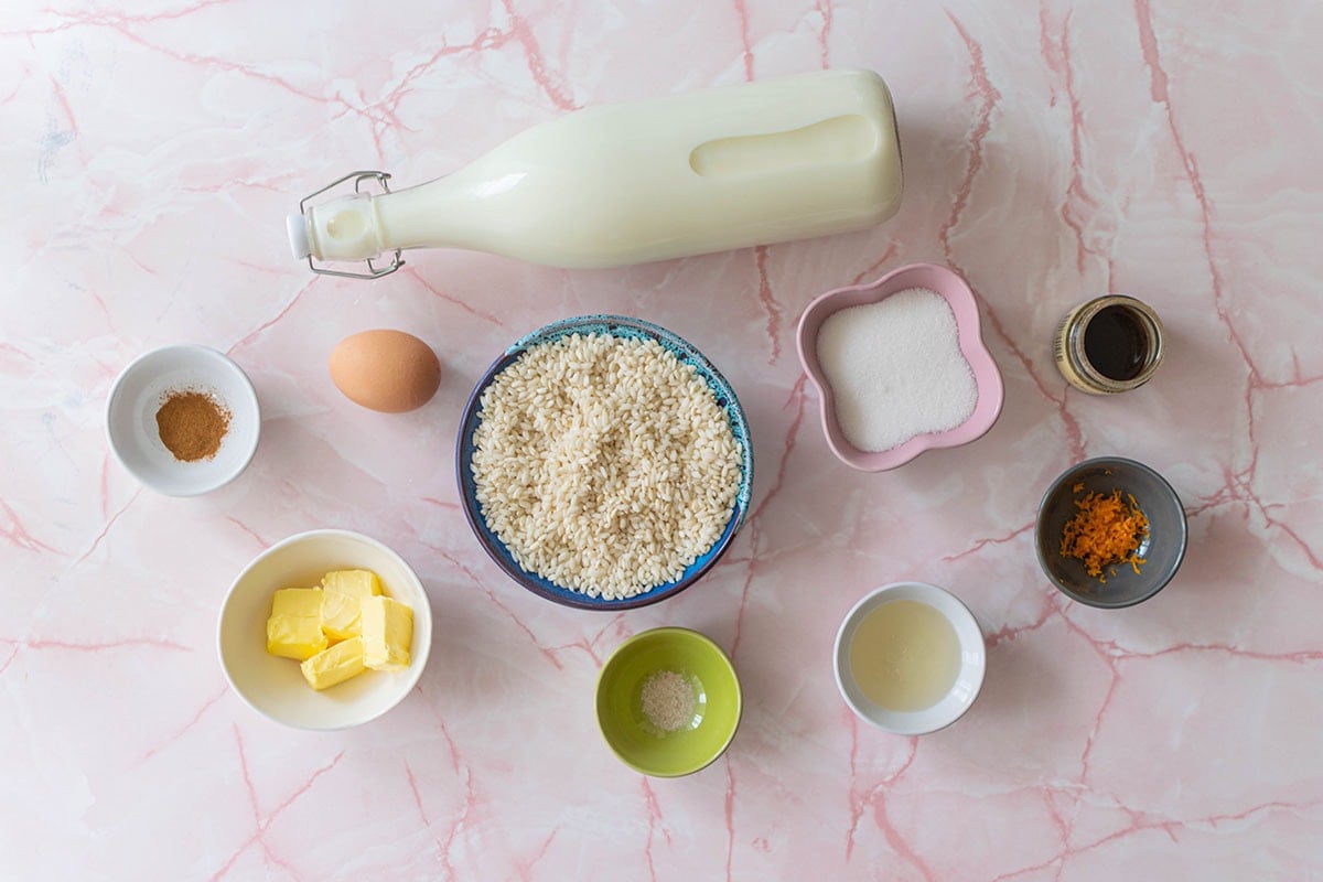 ingredients for rice pudding recipe 