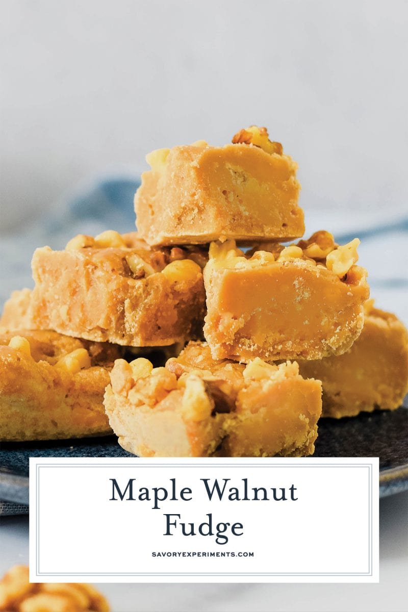 close up of maple walnut fudge 