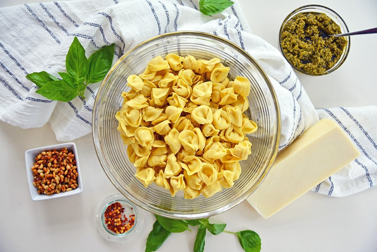 ingredients for pesto tortellini recipe 