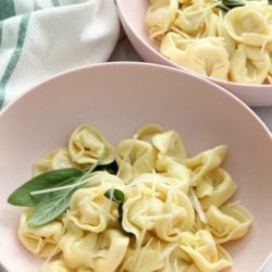 butter sage tortellini in a bowl