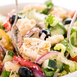 tortellini pasta salad in a bowl