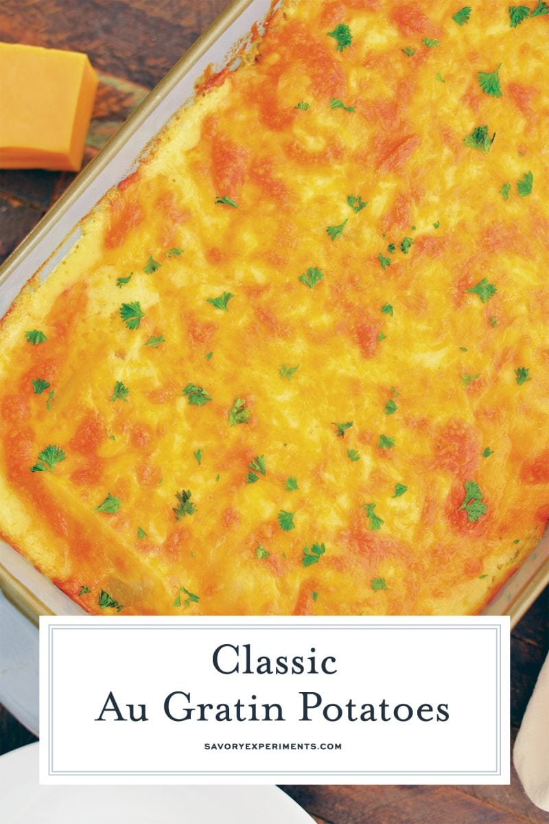 close up of browned cheesy potatoes 