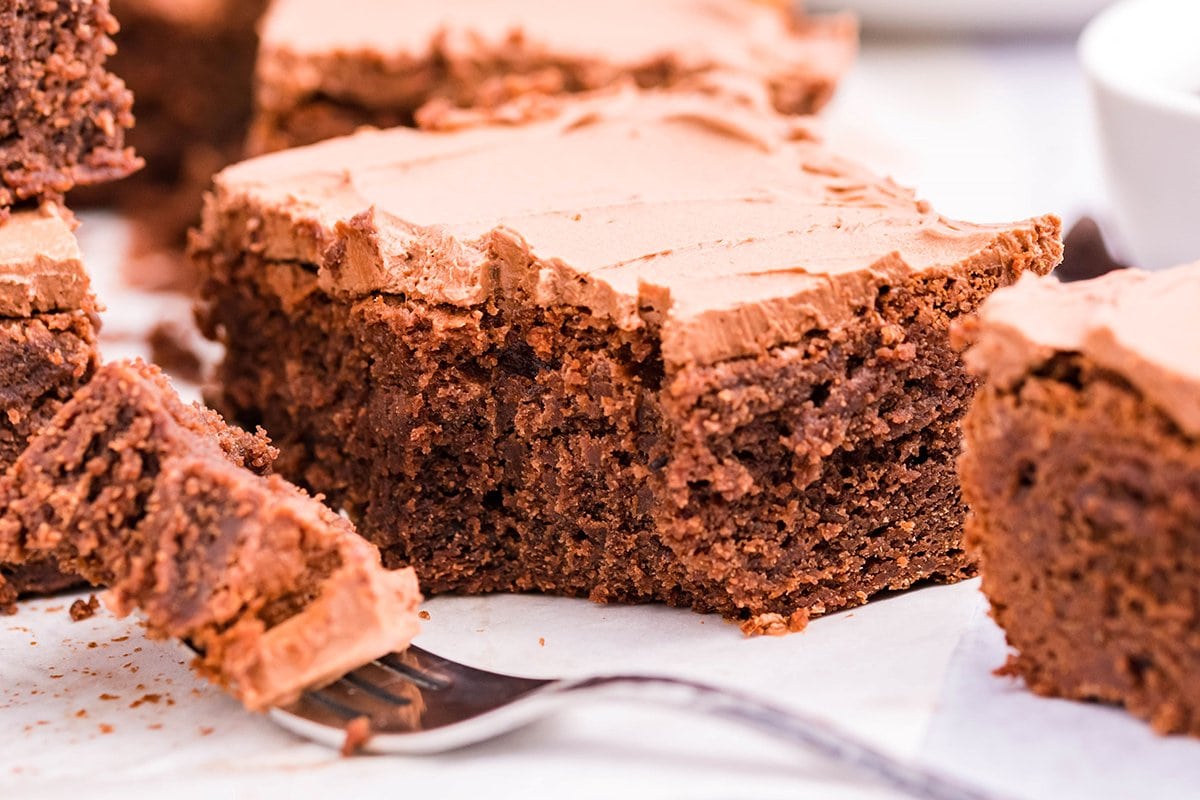 brownie bite on a fork 