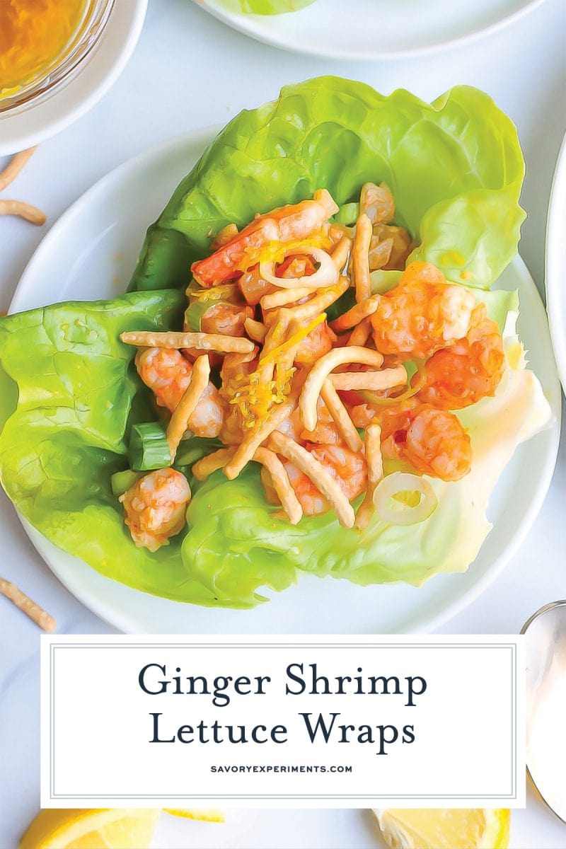 close up of shrimp lettuce wrap 