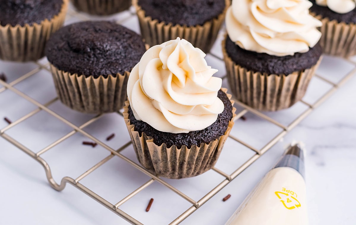 frosting chocolate cupcakes  