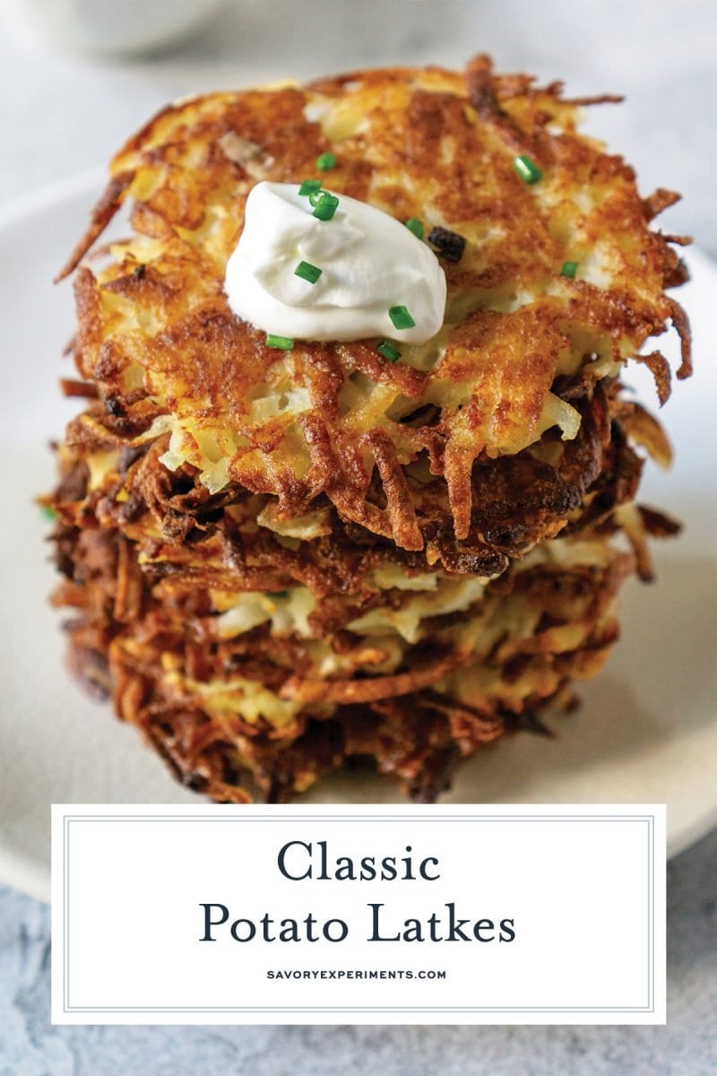 close up of potato latkes 