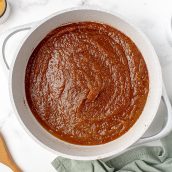 saucepan of homemade pumpkin butter