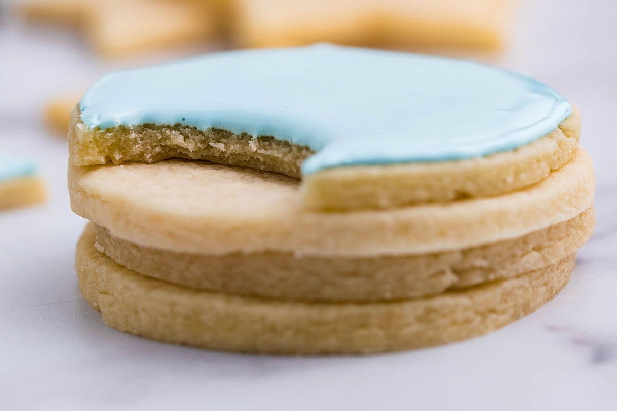 stack of rolled sugar cookies