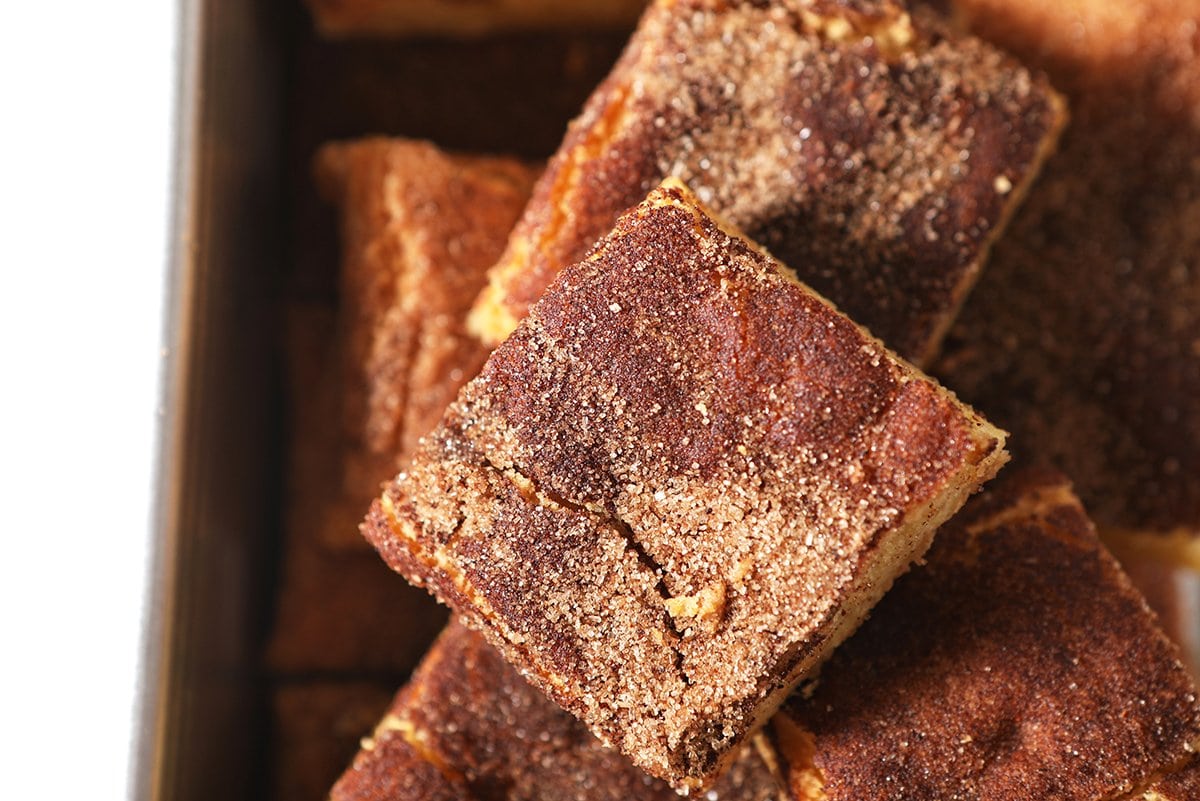 pile of sugar covered snickerdoodle bars 