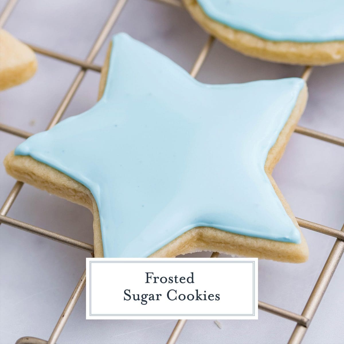 angle blue frosted star cookie