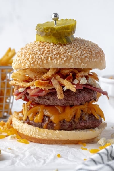 double stacked cowboy burger
