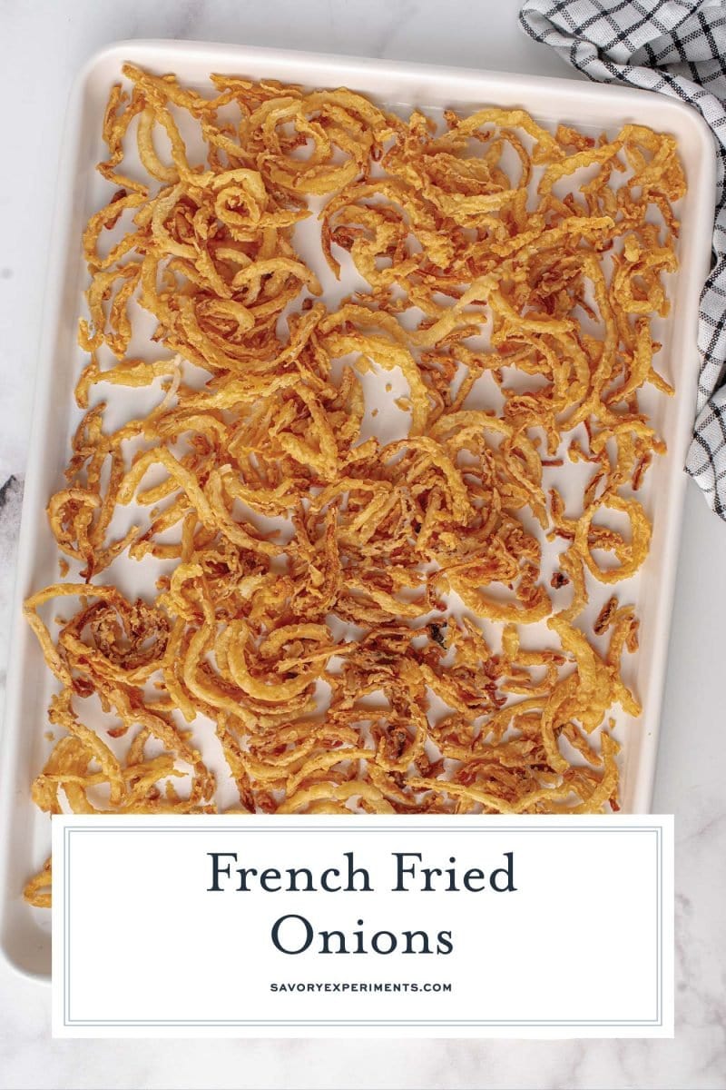baking sheet with fried onions on it 
