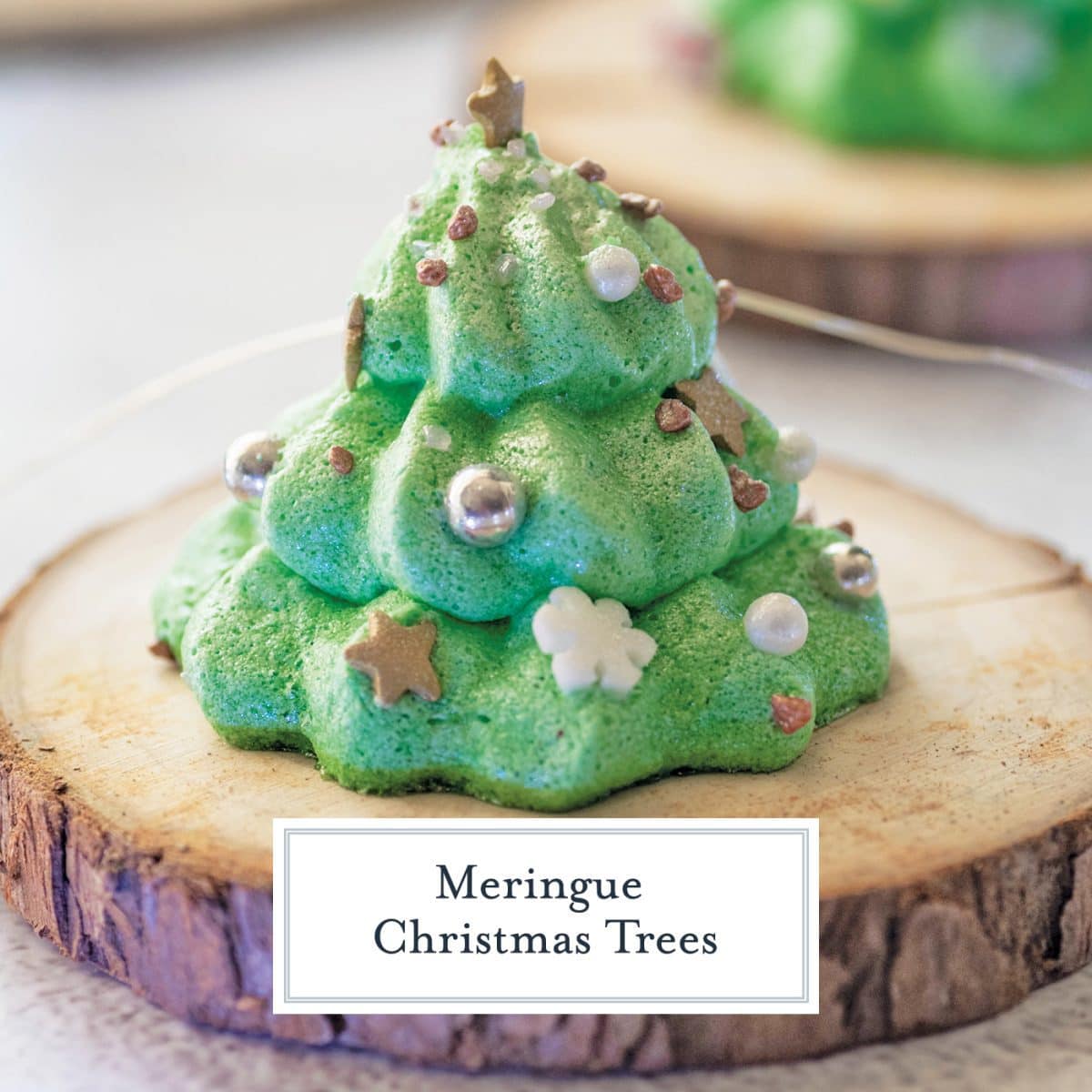  christmas tree meringue with decorations 