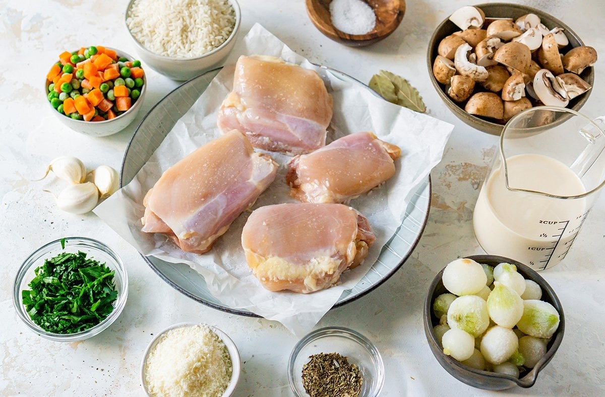 ingredients for chicken and rice 