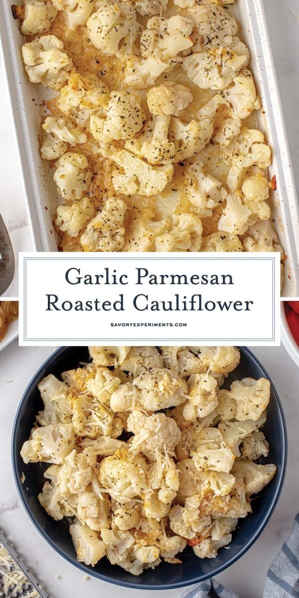 garlic parmesan roasted cauliflower recipe for pinterest