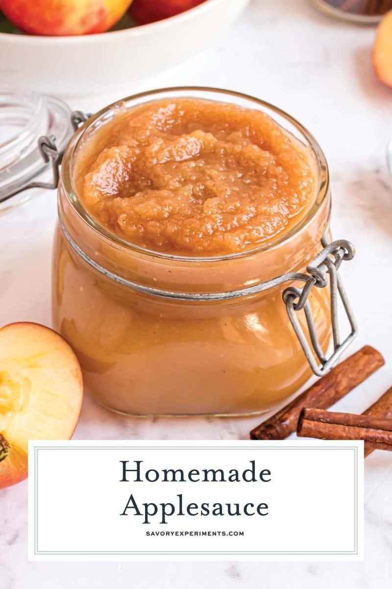 angled applesauce in a mason jar 