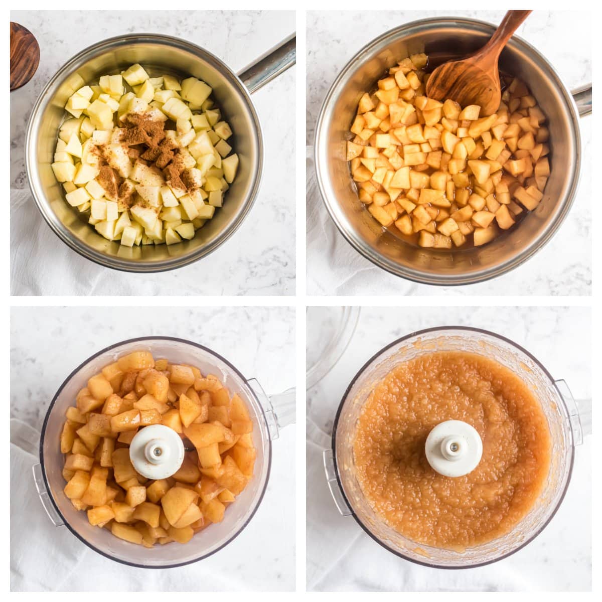step-by-step photos showing how to make applesauce 