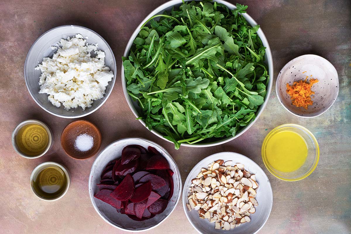 ingredients for roasted beet salad 